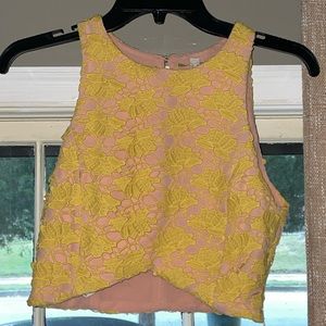 Gianni Bini : cropped top  Color: Yellow & Tan    Size: XS